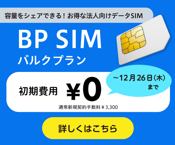 法人向けデータ専用SIMサービス　BP SIM